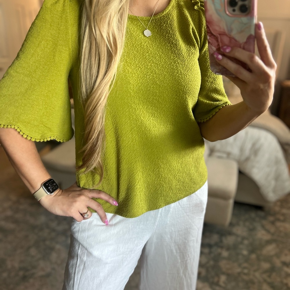 Sunday In Brooklyn Pistachio Green Blouse - image 3